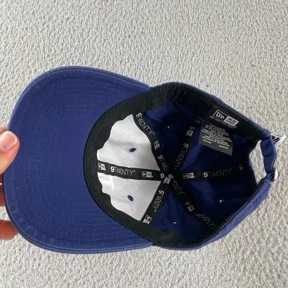 Los Angeles LA Dodgers MLB New Era Strap Back Baseball Hat Cap Blue Embroidered - Picture 8 of 10